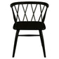 SIERRA SOLID OAK DINING CHAIRS IN BLACK SET OF 2 - MyChocolateWood