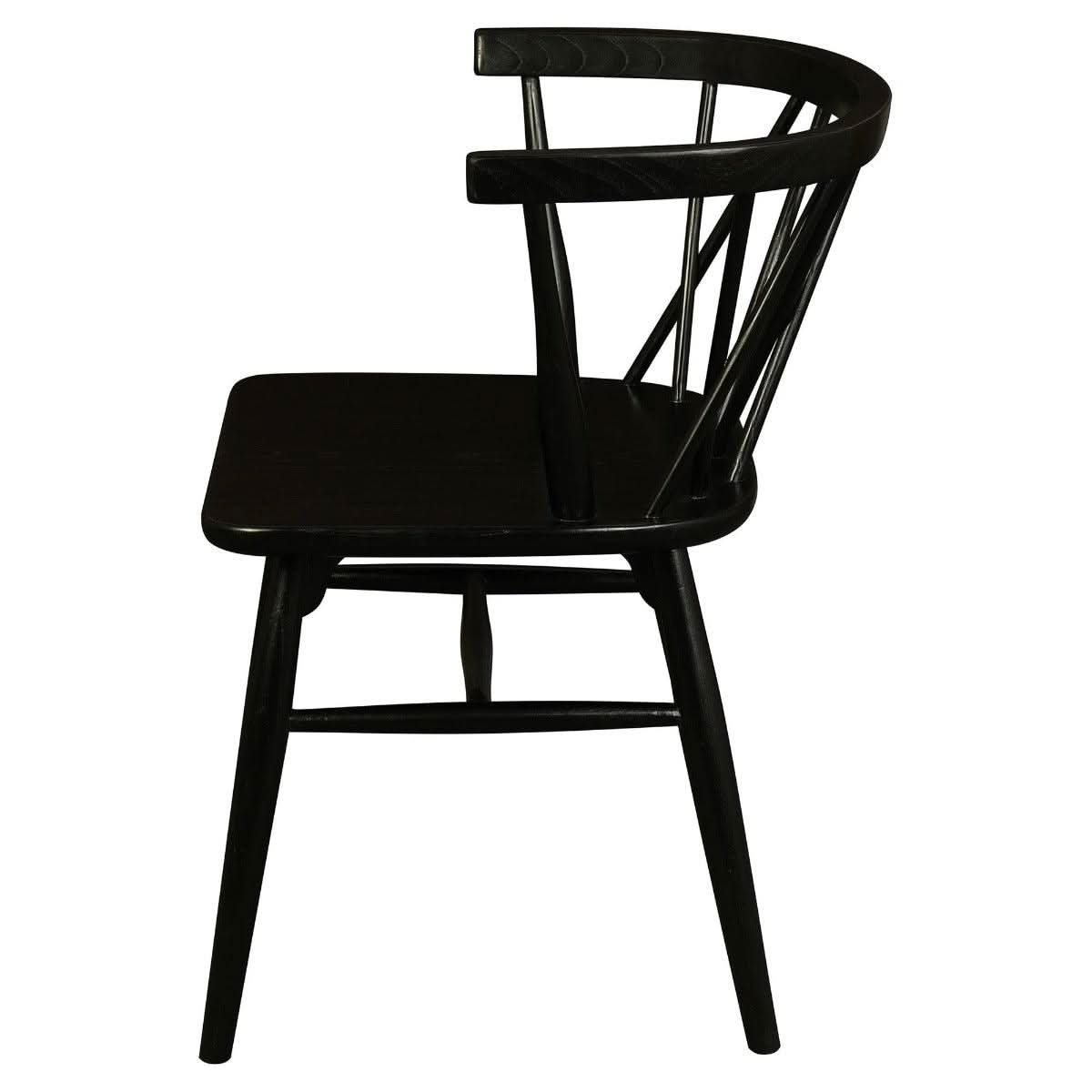 SIERRA SOLID OAK DINING CHAIRS IN BLACK SET OF 2 - MyChocolateWood