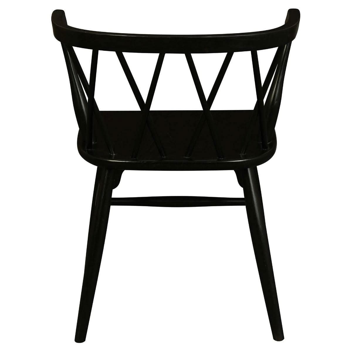 SIERRA SOLID OAK DINING CHAIRS IN BLACK SET OF 2 - MyChocolateWood