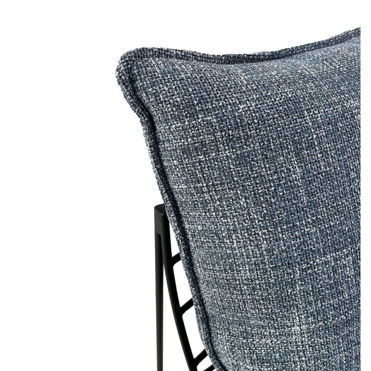 SILVA FABRIC ARMLESS LOUNGE CHAIR  EASY CHAIR ACCENT CHAIR IN MARINE - MyChocolateWood