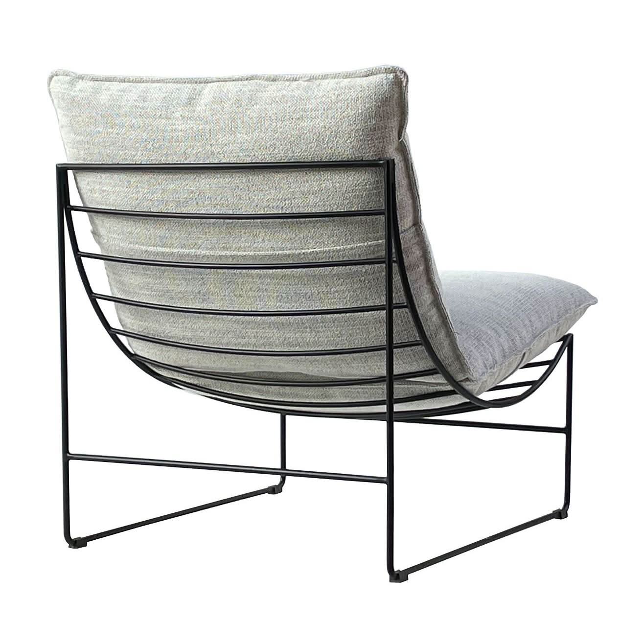 SILVA FABRIC ARMLESS LOUNGE CHAIR  EASY CHAIR ACCENT CHAIR IN WINTER - MyChocolateWood