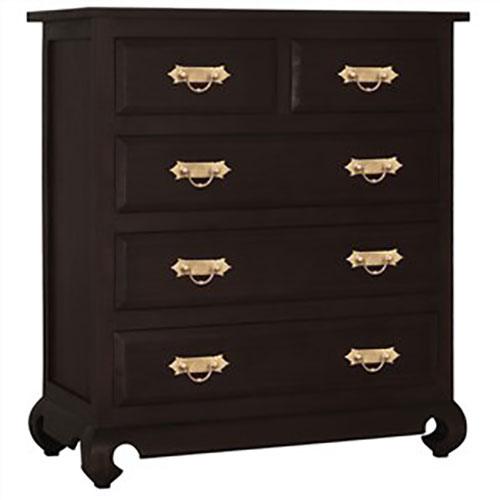 SINAI SOLID MAHOGANY TIMBE 5 DRAWER TALLBOY/CHEST OF 5 DRAWERS CHOCOLATE COLOUR BY SPECIAL ORDER ONLY - MyChocolateWood