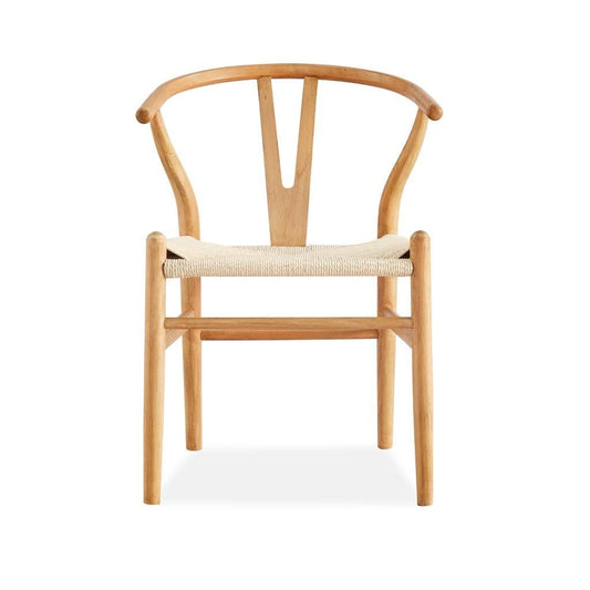 SOLID BEECHWOOD FRAME WISHBONE CHAIR IN NATURAL - MyChocolateWood