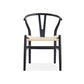SOLID BEECHWOOD TIMBER WISHBONE CHAIR IN BLACK - MyChocolateWood