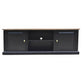 SORANZO MANGO WOOD 2-DOOR 1 SHELF ETU TELEVISION UNIT HANDCRAFTED PARQUET TOP OAK/BLACK - MyChocolateWood