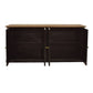 SORANZO MANGO WOOD 4-DOOR BUFFET SIDEBOARD HANDCRAFTED PARQUET TOP OAK/BLACK - MyChocolateWood