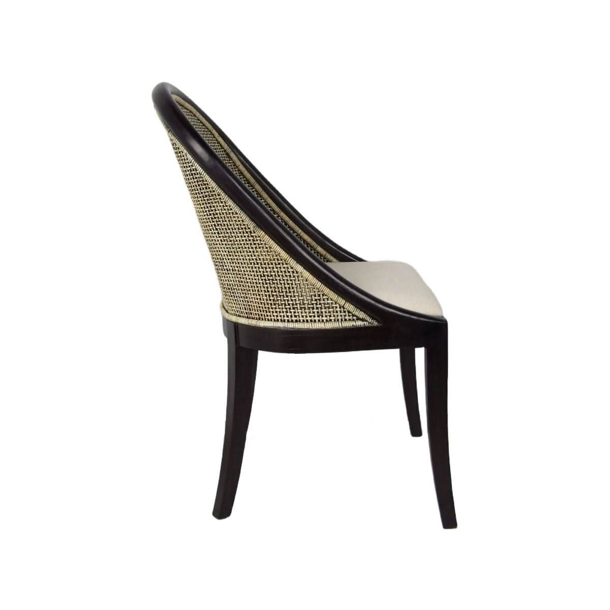SOUTHAMPTON HAMPTONS RATTAN DINING CHAIR/ LOUNGE CHAIR IN BLACK SHADOW - MyChocolateWood