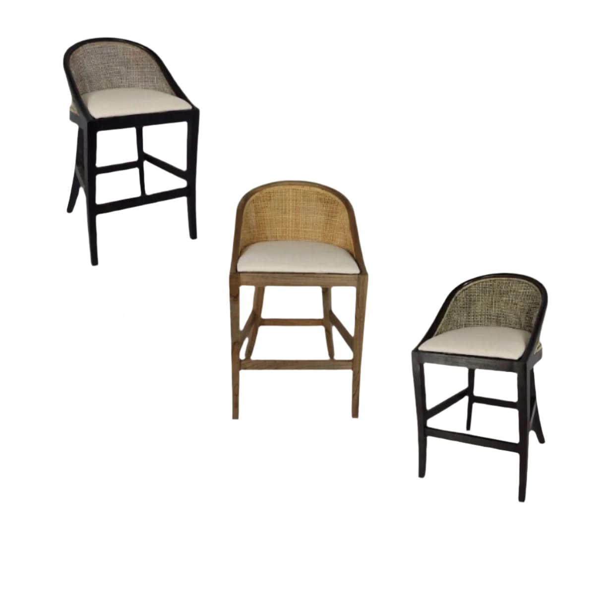 SOUTHAMPTON HAMPTONS RATTAN DINING CHAIR/ LOUNGE CHAIR IN BLACK SHADOW - MyChocolateWood