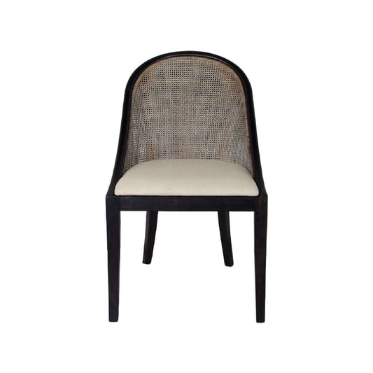 SOUTHAMPTON HAMPTONS SOLID MINDI WOOD/ RATTAN DINING CHAIR/ LOUNGE CHAIR IN SMOKED GREYWASH - MyChocolateWood