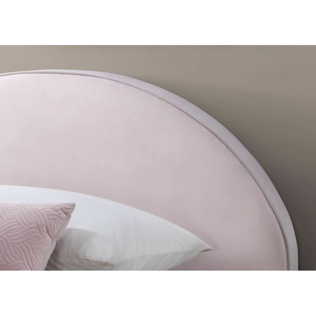 SPAR CHILDREN'S  KING SINGLE-SIZE  BED IN  PINK  VELVET FABRIC - MyChocolateWood