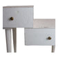 STANLEY RECYCLED RUSTIC 2 DRAWER CUBE SIDE TABLE/LAMP TABLE WHITE - MyChocolateWood