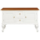 STEWART QUEEN ANN STYLE SOLID MAHOGANY 2 DOORS 2 DRAWERS SOFA TABLE IN WHITE/CARAMEL130CM - MyChocolateWood