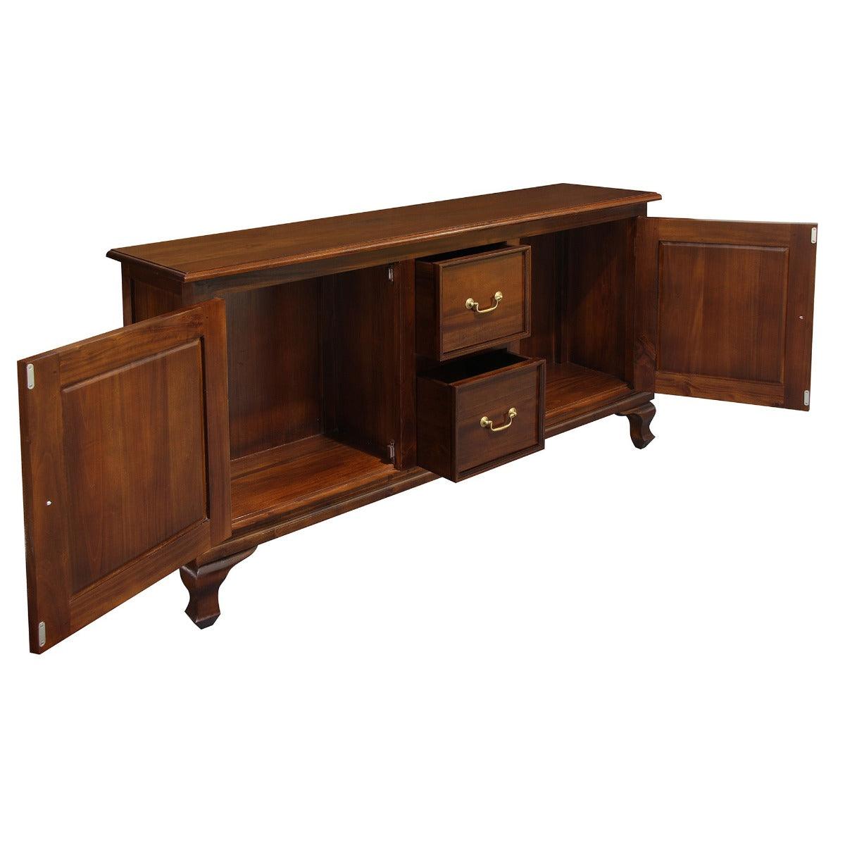 STEWART QUEEN ANN STYLE SOLID MAHOGANY BUFFET/SIDEBOARD 2 DOORS 2 DRAWERS 160CM - MyChocolateWood