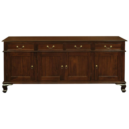 STEWART QUEEN ANN STYLE SOLID MAHOGANY BUFFET/SIDEBOARD 4 DOORS 4 DRAWERS MAHOGANY COLOURS 200CM IN MAHOAGNY - MyChocolateWood