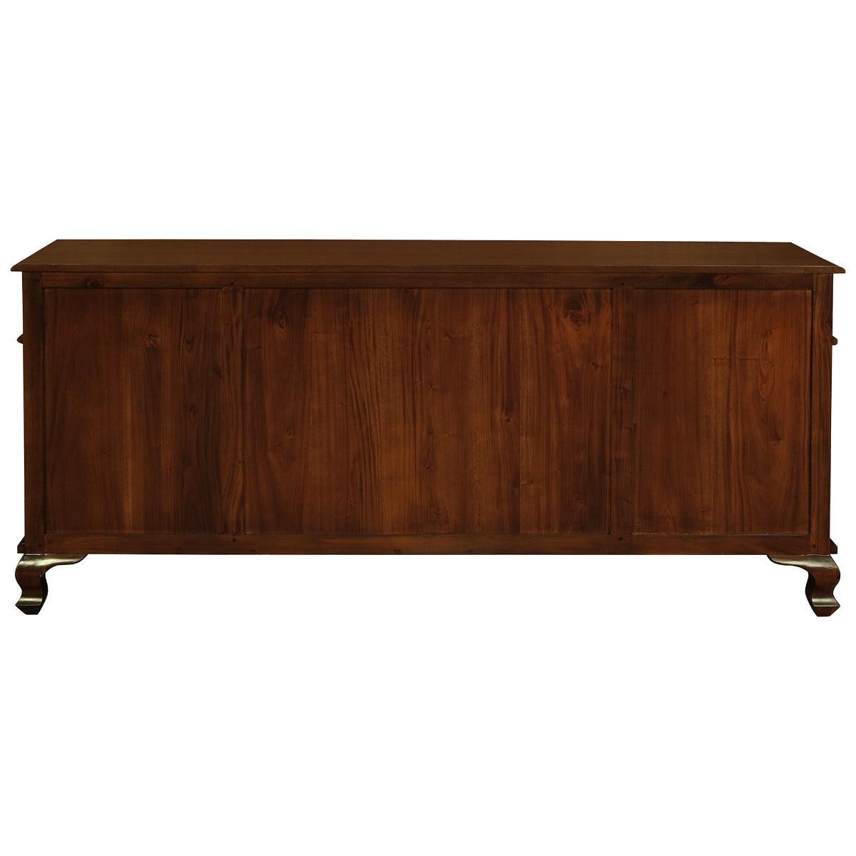 STEWART QUEEN ANN STYLE SOLID MAHOGANY BUFFET/SIDEBOARD 4 DOORS 4 DRAWERS MAHOGANY COLOURS 200CM IN MAHOAGNY - MyChocolateWood