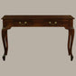 STEWART QUEEN ANN STYLE SOLID MAHOGANY CONSOLE TABLE/HALL TABLE 2 DRAWERS IN MAHOGANY COLOUR 120CM - MyChocolateWood