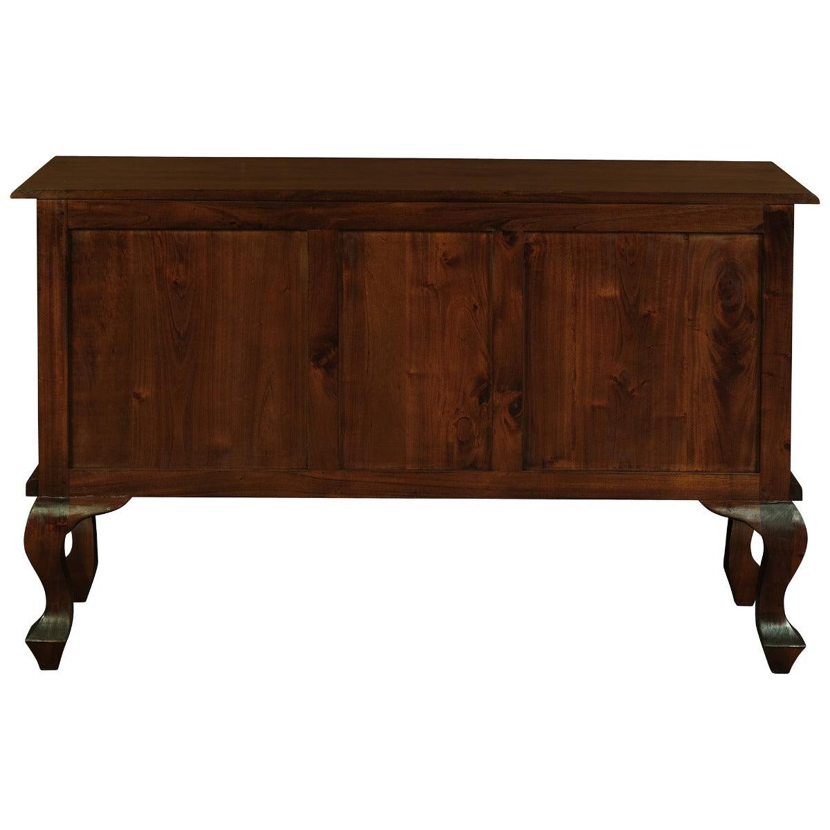 STEWART QUEEN ANN STYLE SOLID MAHOGANY SOFA TABLE IN MAHOGANY COLOUR 2 DOORS 2 DRAWERS 130CM - MyChocolateWood