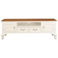 STEWART QUEEN ANN STYLE SOLID MAHOGANY TV UNIT 2 DOORS 2 DRAWERS WHITE/CARAMEL - MyChocolateWood