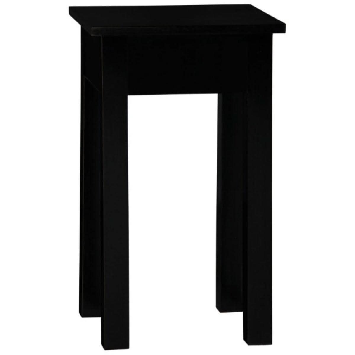 STRAIGHT LEG SIDE TABLE IN SOLID MAHOAGNY WITH 1 SINGLE DRAW - BLACK - MyChocolateWood