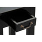 STRAIGHT LEG SIDE TABLE IN SOLID MAHOAGNY WITH 1 SINGLE DRAW - BLACK - MyChocolateWood