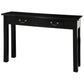 STRAIGHT LEG SOLID MAHOGANY TIMBER CONSOLE TABLE/ HALL TABLE WITH 2 DRAWERS IN BLACK 120CM - MyChocolateWood