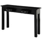 STRAIGHT LEG SOLID MAHOGANY TIMBER CONSOLE TABLE/ HALL TABLE WITH 2 DRAWERS IN BLACK 120CM - MyChocolateWood
