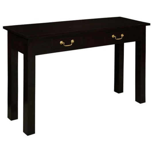STRAIGHT LEG SOLID MAHOGANY TIMBER CONSOLE TABLE/ HALL TABLE WITH 2 DRAWERS IN CHOCOLATE 120CM - MyChocolateWood