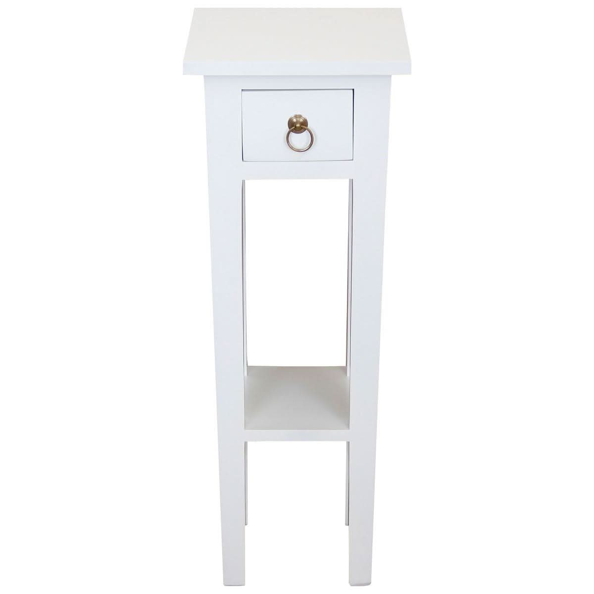 STRAIGHT SOLID MAHOGANY TIMBER PLANT STAND - WHITE - MyChocolateWood