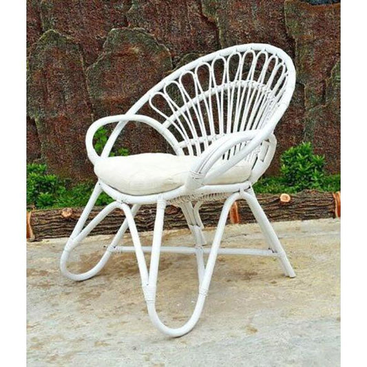 SUNFLOWER WHITE RATTAN LOUNGE CHAIR/ ACCENT CHAIR/ ARMCHAIR /EASY CHAIR - MyChocolateWood