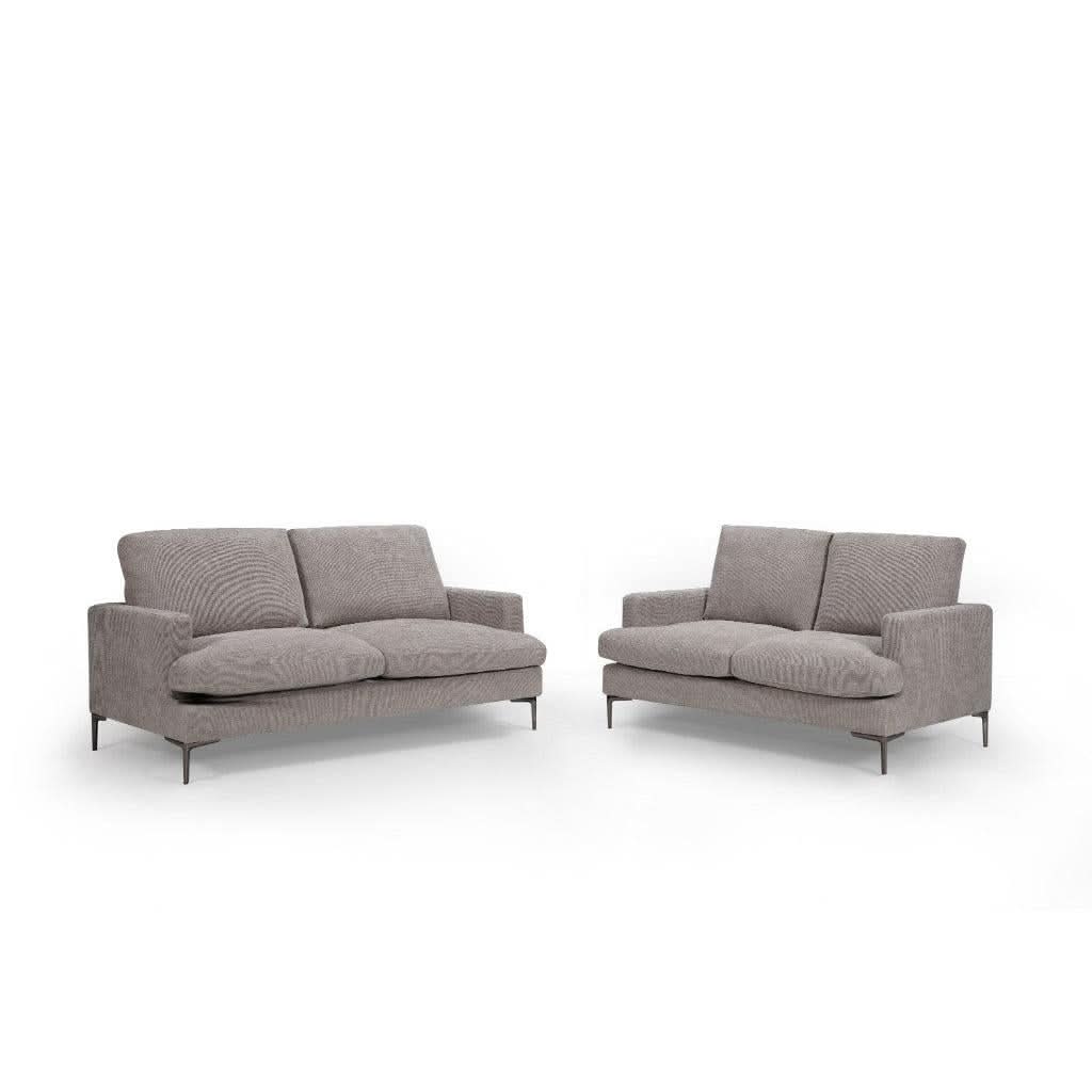 TAFFIN FABRIC 3-SEATER + 2-SEATER SOFA SET LOUNGE SET SLATE - MyChocolateWood