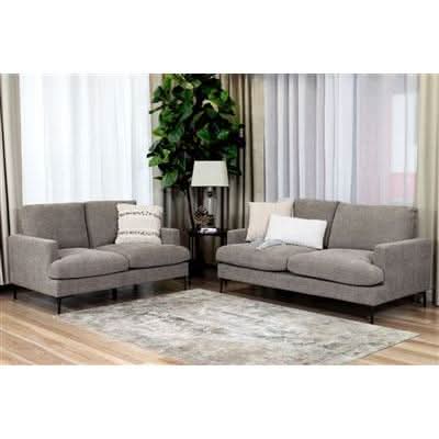 TAFFIN FABRIC 3-SEATER + 2-SEATER SOFA SET LOUNGE SET SLATE - MyChocolateWood
