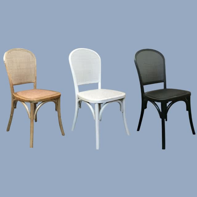 TAHITI CONTEMPORY DINING CHAIR RADIO RATTAN WEAVE WHITE BLACK OR NATURAL - MyChocolateWood