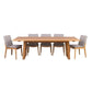 TAMWORTH MARRI WOOD 9 PIECE DINING SET -1 DINING TABLE 240CM & 8 PEWTER LEATHER DINING CHAIRS - MyChocolateWood