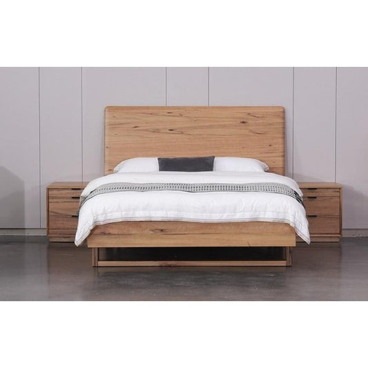 TAMWORTH QUEEN SIZE BED IN MARRI WOOD - NATURAL - MyChocolateWood