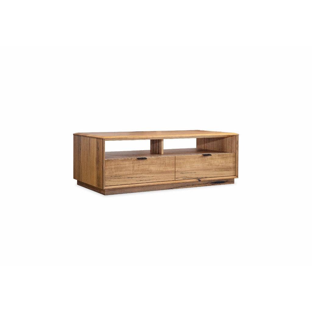 TAMWORTH SOLID MARRI WOOD COFFEE TABLE 2 DRAWERS - NATURAL - MyChocolateWood