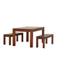 TANAKA 180CM SOLID MAHOGANY DINING TABLE + 2 BENCHES IN MAHOGANY - MyChocolateWood
