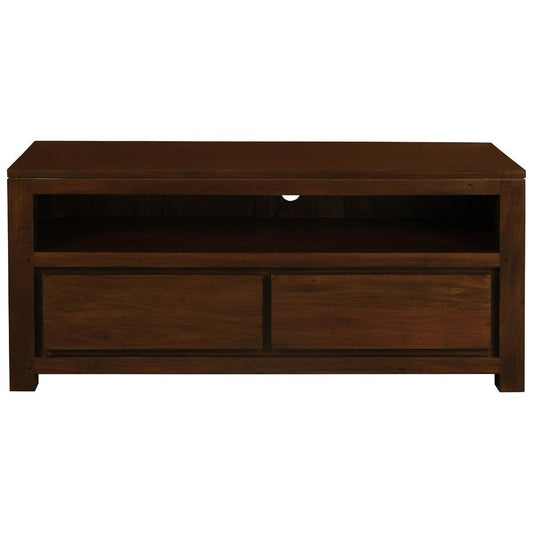 TANAKA SOLID MAHOGANY 120CM TV UNIT WITH 2 DRAWERS IN MAHOGANY - MyChocolateWood