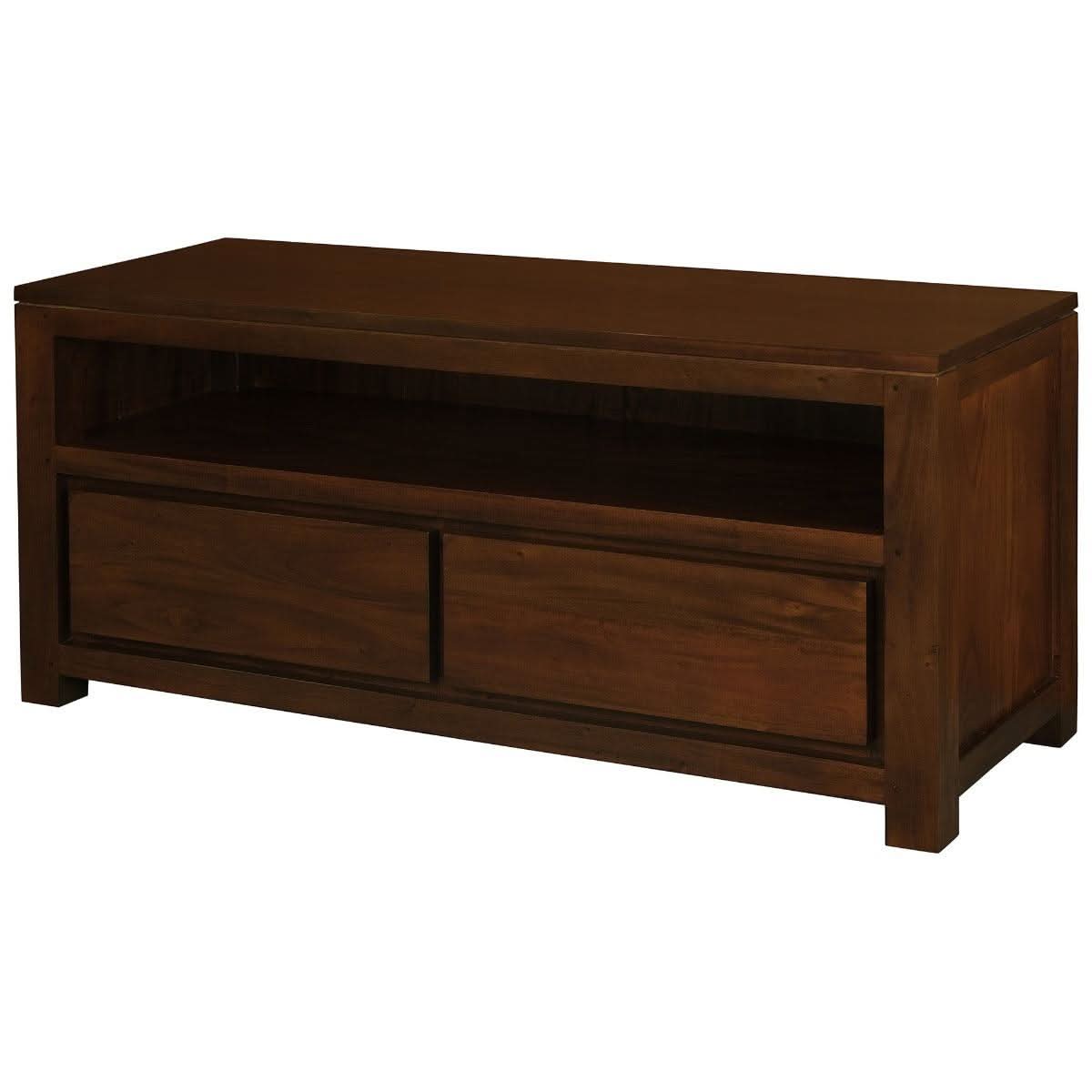 TANAKA SOLID MAHOGANY 120CM TV UNIT WITH 2 DRAWERS IN MAHOGANY - MyChocolateWood