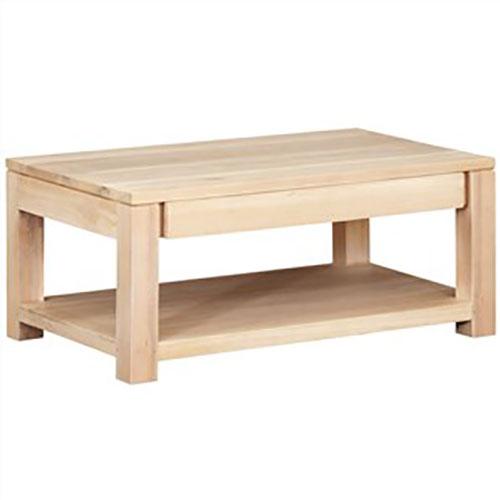 TANAKA SOLID MAHOGANY 2 DRAWER DOUBLE FACED MAHOGANY COFFEE TABLE IN WHITE WASH - MyChocolateWood