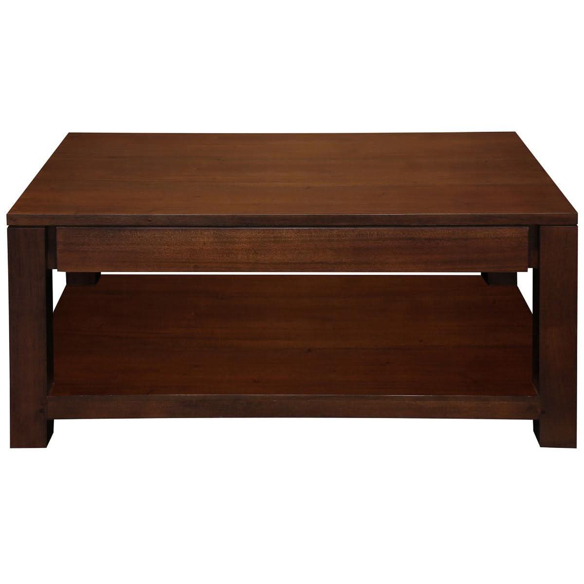 TANAKA SOLID MAHOGANY 2 DRAWERS DOUBLE FACED MAHOGANY COFFEE TABLE IN MAHOGANY - MyChocolateWood