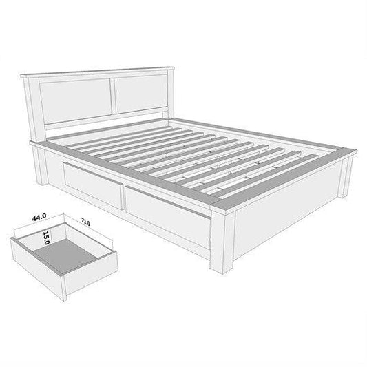 TANAKA SOLID MAHOGANY 4 DRAWER BED IN QUEEN SIZE BED IN MAHOGANY MADE TO ORDER - MyChocolateWood