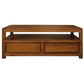 TANAKA SOLID MAHOGANY 4 DRAWERS MAHOGANY COFFEE TABLE IN LIGHT PECAN - MyChocolateWood