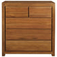 TANAKA SOLID MAHOGANY 5 DRAWERS TALLBOY IN LIGHT PECAN - MyChocolateWood