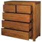 TANAKA SOLID MAHOGANY 5 DRAWERS TALLBOY IN LIGHT PECAN - MyChocolateWood