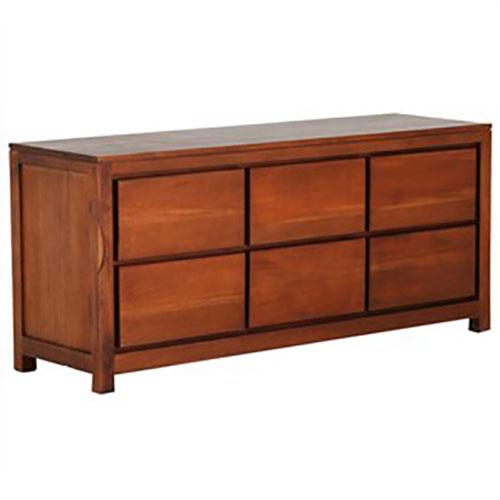TANAKA SOLID MAHOGANY 6 DRAWERS DRESSER IN LIGHT PECAN - MyChocolateWood