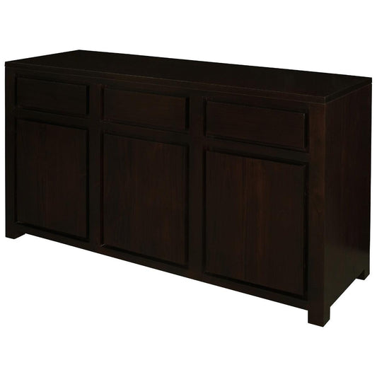 TANAKA SOLID MAHOGANY BUFFET SIDEBOARD 3 DOORS & 3 DRAWERS IN CHOCOLATE FINISH - MyChocolateWood