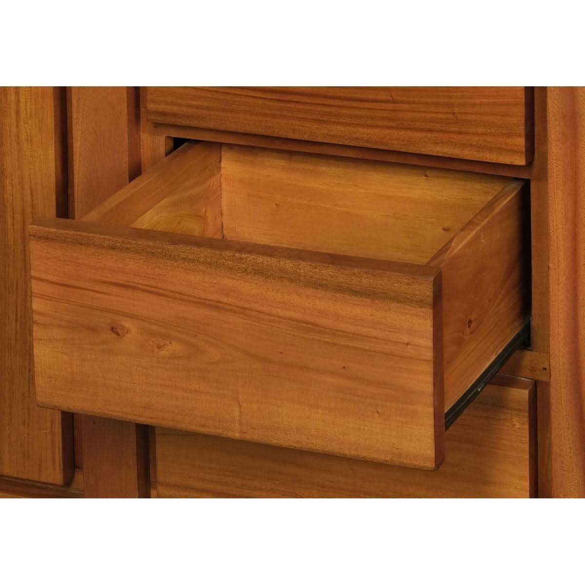 TANAKA SOLID MAHOGANY BUFFET WITH 2 DOORS & 3 DRAWERS IN LIGHT PECAN FINISH - MyChocolateWood