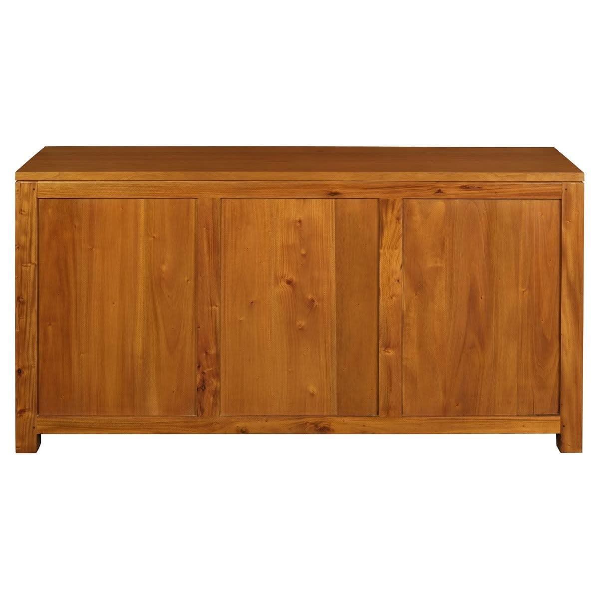 TANAKA SOLID MAHOGANY BUFFET WITH 2 DOORS & 3 DRAWERS IN LIGHT PECAN FINISH - MyChocolateWood