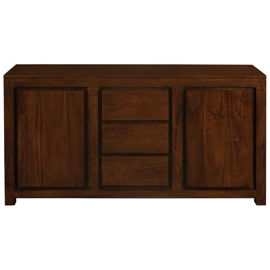 TANAKA SOLID MAHOGANY BUFFET WITH 2 DOORS & 3 DRAWERS IN MAHOGANY FINISH - MyChocolateWood