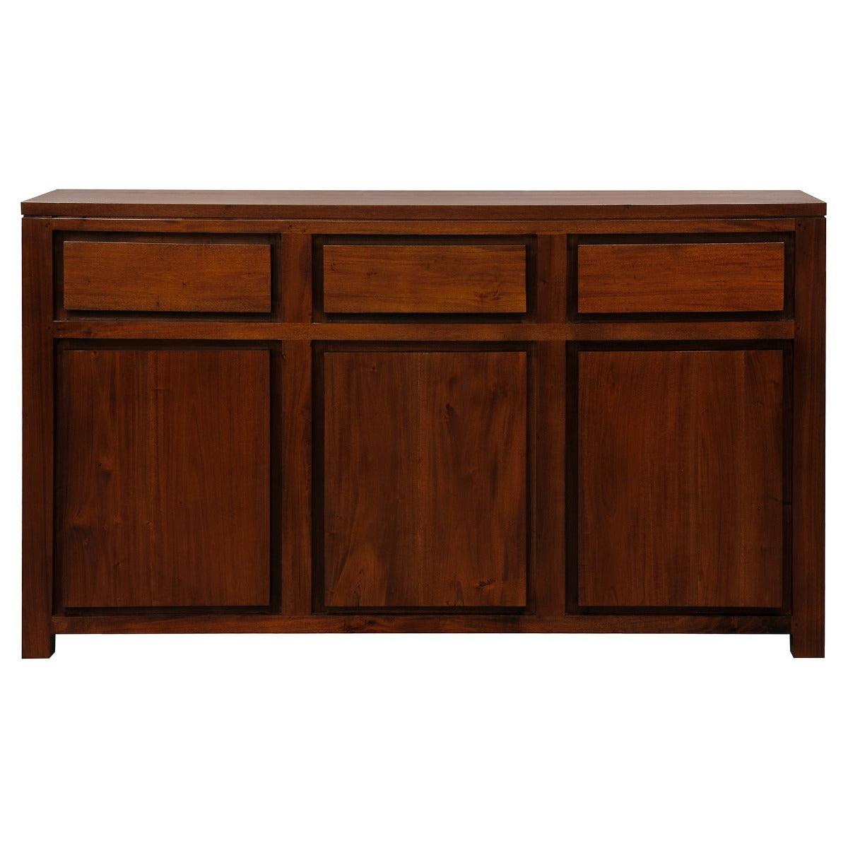 TANAKA SOLID MAHOGANY BUFFET WITH 3 DOORS & 3 DRAWERS IN MAHOGANY FINISH - MyChocolateWood